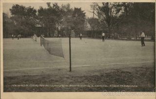 Champaign,  Il Tennis Courts,  University Of Illinois Antique Postcard Vintage