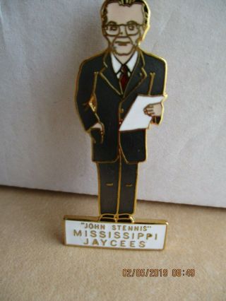 Rare Vintage 1985 Mississippi Jaycees Senator John Stennis Hat Pin - - Lapel Pin