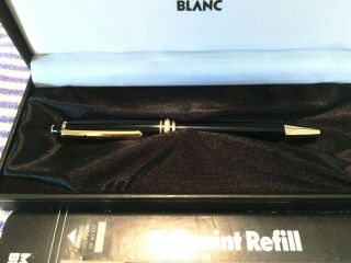 Montblanc Meisterstück Gold Trim Ballpoint Medium Black Pen Mont Blanc W/case