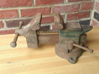 Vintage Littlestown No.  112 Bench Vise With 3 1/2 " Jaws Usa