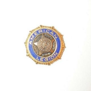 Vintage American Legion Official Lapel Pin - Screw - Back Gold - Plated Enamel