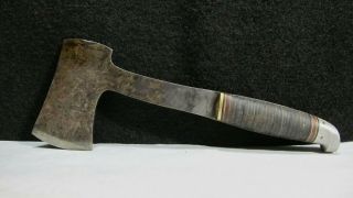 Vintage Western Field U.  S.  A.  Leather Stacked Handle Hatchet Axe Mountain Find