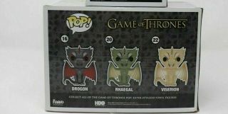 Funko Pop Game Of Thrones Drogon,  Rhaegal,  And Viserion Dragons 3 Pack