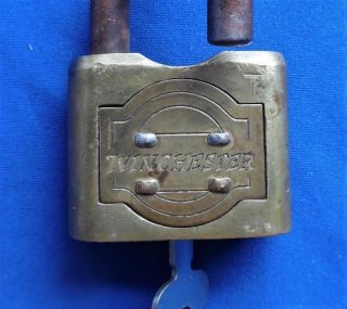 Orig Antique Winchester Arms Co Pistol Rifle Knife Handcuffs Padlock Lock W Key
