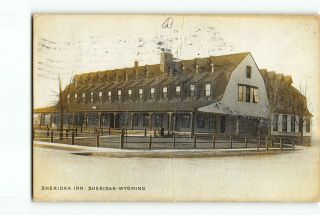 Sheridan Wyoming Wy Creased Postcard 1908 Sheridan Inn