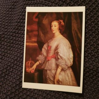 Queen Henrietta Maria - Sir Anthony Van Dyck - Vintage Postcard