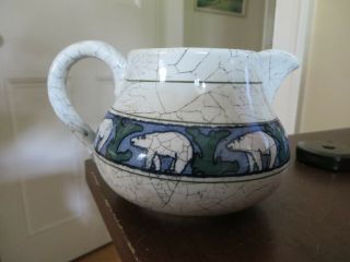 Old Antique Small Pottery Royal Doulton Crackle Series Polar Bears England