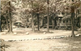 1930s Hayward Wisconsin Moccasin Lodge Roadside Rppc Real Photo 7980