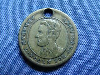 Abraham Lincoln For President Token " Very Rare " Wheat - Wreath And Star On Back