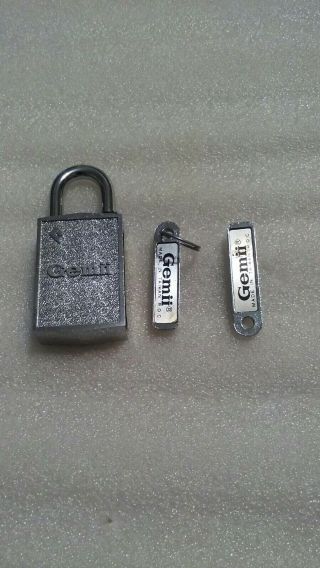 Vintage Collectable Gemii Magnetic Pad Lock With 2 - Keys