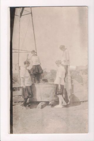Greetings - Misc - Young Ladies,  One Camera - Rppc - C17763