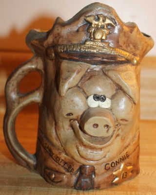 Rare Pride Integrity Guts Pig Cop Police Art Mug Novelty Swine Pottery