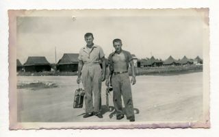 10 Vintage Photo Shirtless Soldier Buddy Boys Men On Base Snapshot Gay