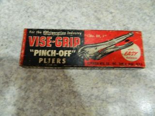 Vintage Petersen Vise - Grip Rr 7 " Pinch - Off Locking Pliers,  W/instructions