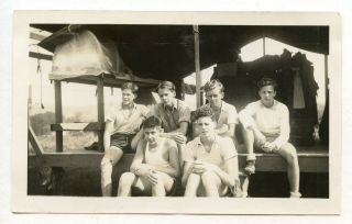 3 Vintage Photo Group Boys Camp Summer Tent Snapshot