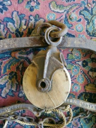 Myers Patent Hay Lift Claw Pulley Complete 3
