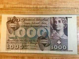 Private Listing for Mahmoud,  Swiss 1000 Franc 1973 Swiss Money Artifact 2