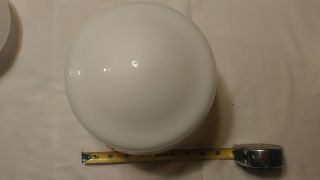 Art Deco White Glass School House Ceiling Light Lamp Shade Globe 3.  75 " Od Fitter