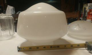 Art Deco White Glass School House Ceiling Light Lamp Shade Globe 3.  75 