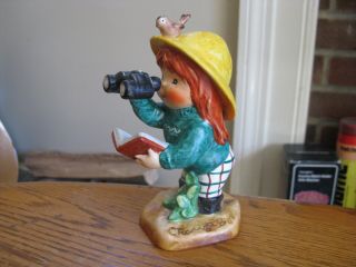 Goebel Charlot Byj 84 Redheads Bird Watcher Figurine 1975