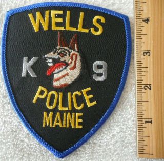 Wells Maine K9 Police Patch (sheriff,  Highway Patrol)