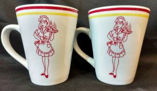 Pair 2 Vintage Diner Cups Coffee Mugs 16oz Waitress Server Restaurant Ware 60 