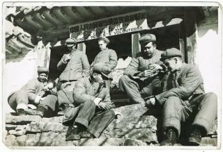 Chinese Soldiers Photo From Korea War Card Players At Hospital