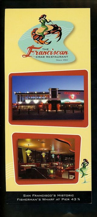 Oversized Postcard California Ca San Francisco Franciscan Crab Restaurant Chrome