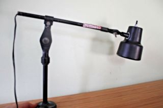 Vintage Industrial Fostoria Adjustable Desk Sewlite Metal Lamp Black Mount Usa 4