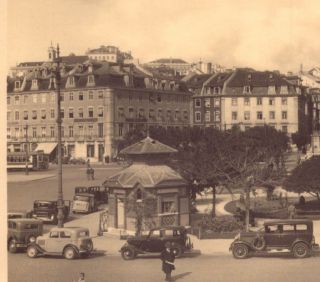 Lisboa Cais Do Sodre Tram Old Coach Kiosk.  Vintage Real Photo Postcard Portugal