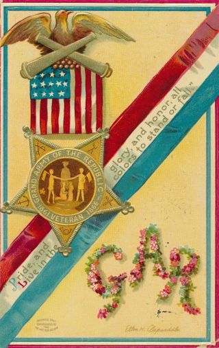 Clapsaddle Signed Pride And Glory Gar Decoration Day Memorial Day Postcard - 1911