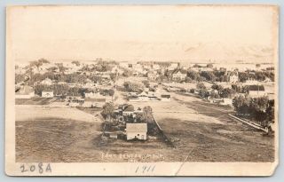 Fort Benton Montana Birdseye View Town Panorama Homes 1911 Rppc