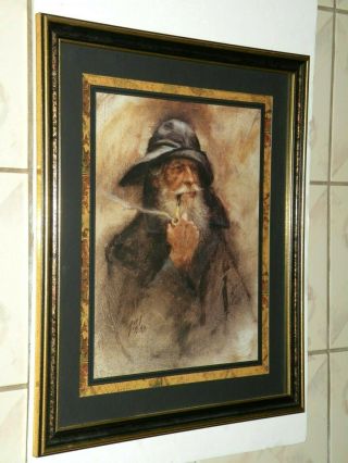 Homco Home Interiors " Old Salty " Picture R.  Tolan 26 " X 22.  5 " Man At Sea Vgc