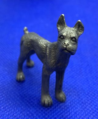 Pit Bull Puppy Dog Spoontiques Vintage Pewter Miniature Art Sculpture Figurine