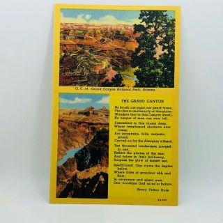 Postcard Vintage Arizona Grand Canyon National Park Poem Henry Felton Huse A - 7
