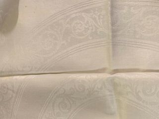 Vintage Irish Linen Large Damask Napkin Set of 6 warm white 22x22 2