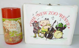 1974 Vintage The Zoo Revue Vinyl Lunch Box And Thermos - -