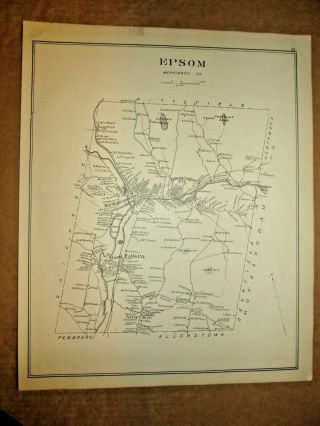 Epsom,  Nh. ,  Vintage Antique 1892 Map. ,  Not A Reprint.  Page - 29