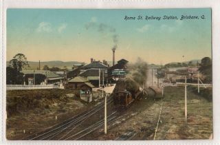 Vintage Postcard Roma Street Railway Station Brisbane 1900s