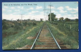 Fort Worth Texas Tx Scene On The Interurban Old Postcard