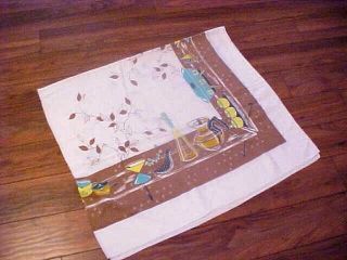 Vintage Printed Tablecloth Showing Kitchen Items