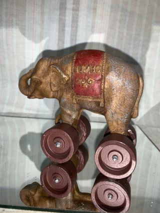 Jumbo Elephant Resin Figurine On Wheels Barnum & Bailey Circus Show