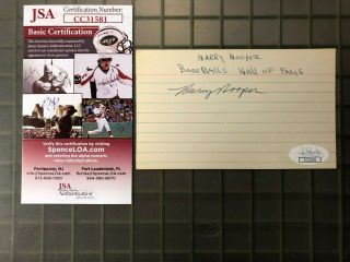 Harry Hooper Signed " Baseballs Hall Of Fame " Postcard Auto Autograph Jsa
