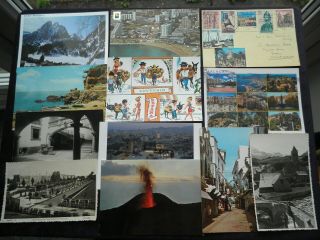 12 Postcards Spain,  EspaÑa,  Torremolinos,  Malaga Burgos VolcÁn De Teneguia Nerja
