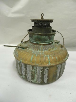 Vintage Antique F.  M.  & Co Usa Oil Brass Lamp Heater Burner Part (a10)