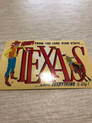 Howdy From The Lone Star State Texas Where Everything Is Big 1969