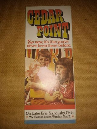 Very Rare - Cedar Point Brochure - 1972 With Park Map Wow