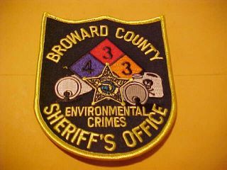 Broward County Florida Environmental Crimes Police Patch Shoulder Size
