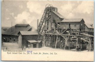 Mcalester,  Indian Territory Oklahoma Postcard " Rock Island Coal Co,  No.  5 " C1903