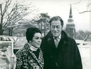 Rex Harrison And His Wife Rachel Roberts Arrive At Solliden - Vintage Photo